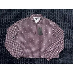 Bad Birdie Golf Crop Top Womens Multi UV Throwing Darts Polka Dot 1/4 Zip Sz L